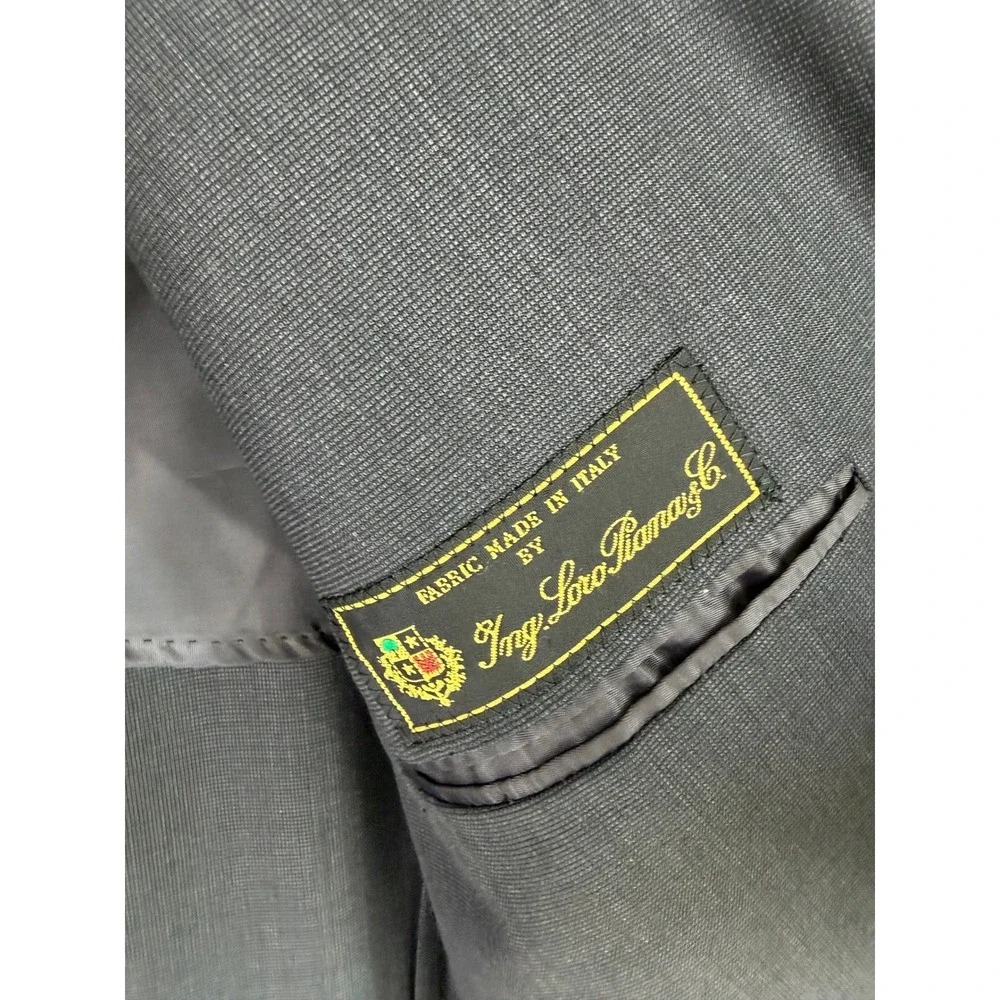 Grimaldi Napoli Loro Piana‎ Wool Blazer Mens 60 Charcoal Gray 3 Button Jacket
